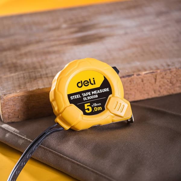 Steel Measuring Tape 5m/19mm Deli Tools EDL9005B (yellow)