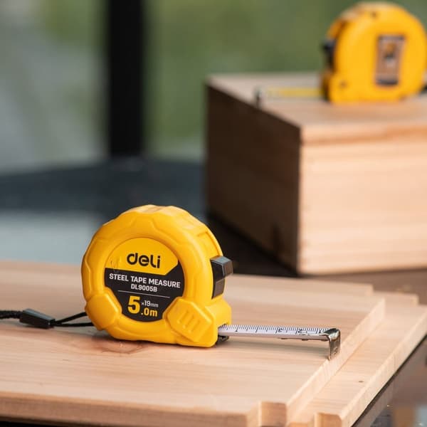 Steel Measuring Tape 5m/19mm Deli Tools EDL9005B (yellow)