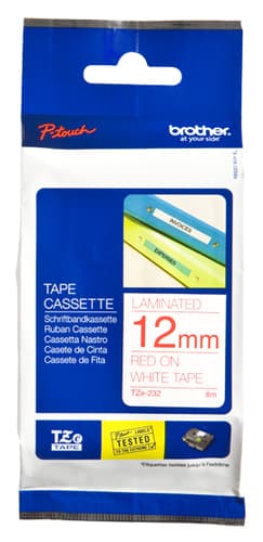 Brother TZe tape 12mmx8m red/white