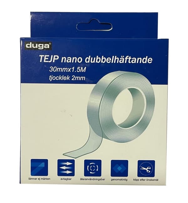Nanoteippi Kaksipuolinen 30 mm x 1,5 m