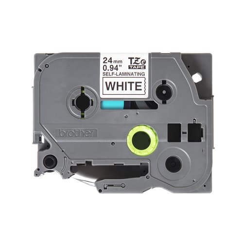 TZe-SL self laminated tape black on white 24 mm