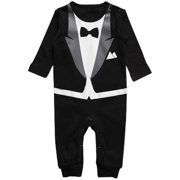 Pyjamas för barn imiterad gentleman smoking kostym * Material: 100% bomull * storlek: 70cm (6/9 månader) * Mått: 28 x 60 cm