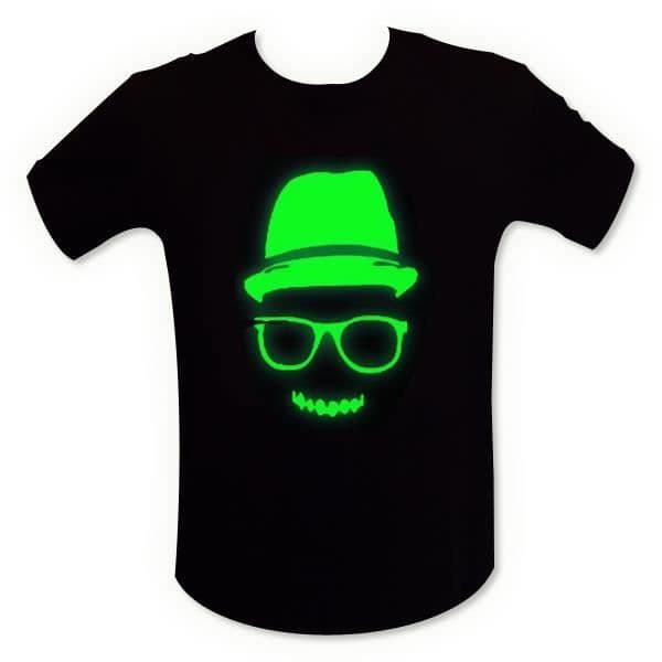 Fluorescerande cool face t-shirt XL * Färg: svart * Material: bomull Funktioner: fosforescerande t-shirt Innehåll: 1 t-shirt