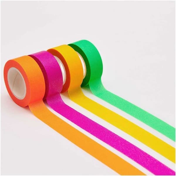 4 maskeringstejper, neon, enfärgade