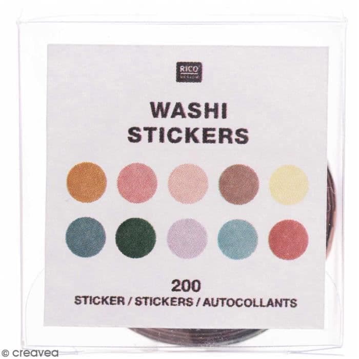 Rico Design washi tape dekalrulle - Rund - 200 st