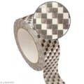 Miniatyrbild 1 av 3: Maskeringstejp 1,5 cm x 10 m - Damier - silver