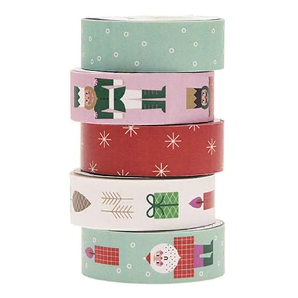 Set med 5 maskeringstejp jul