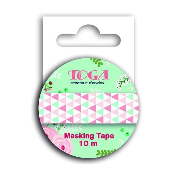Maskeringstejp trianglar gröna och rosa