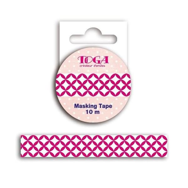 Maskeringstejp fuchsia och vit 10 m