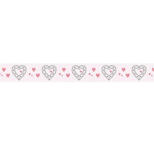 Washi Tape ros med origami-hjärta - 15 m x 1 cm