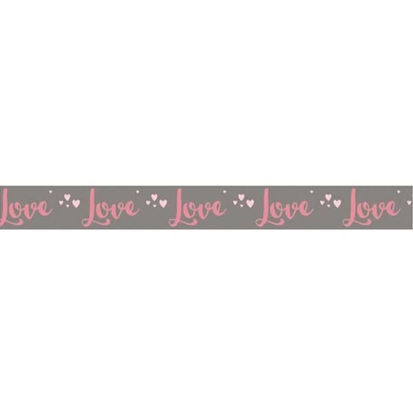 Washi Tape Kärlek på taupe bakgrund - 15 m x 3 cm