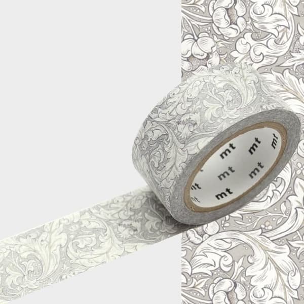 Maskeringstejp - MT - Bachelors Button - 2cm x 7m - Grå - Klisterpapper