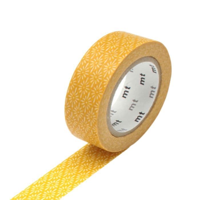 Maskeringstejp orangegula blommor - 1,5 cm x 7 m