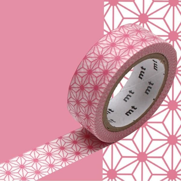 Maskeringstejp - MT - stjärna asanoha - pastellrosa - Papper - 1 styck