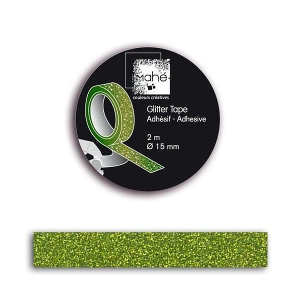 Maskeringstejp med gröna glitter