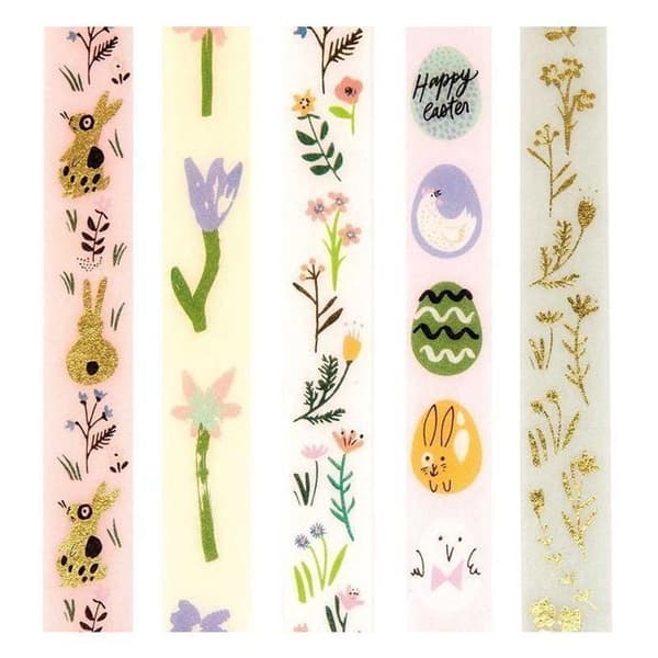 Maskeringstejp - Rico Design - Påsk - 1,5 cm x 10 m - Multicolor - 5 st