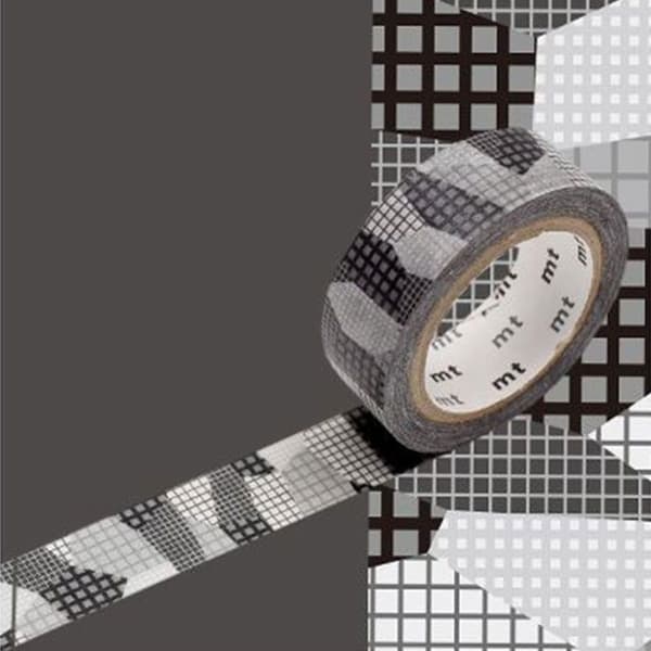 Grid collage maskeringstejp - Svart - 1,5 cm x 7 m