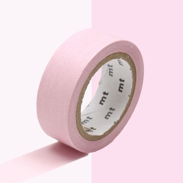 Maskeringstejp - Enfärgad - Rosa - 1,5 cm x 7 m - Idealisk för scrapbooking - Lätt att repositionera