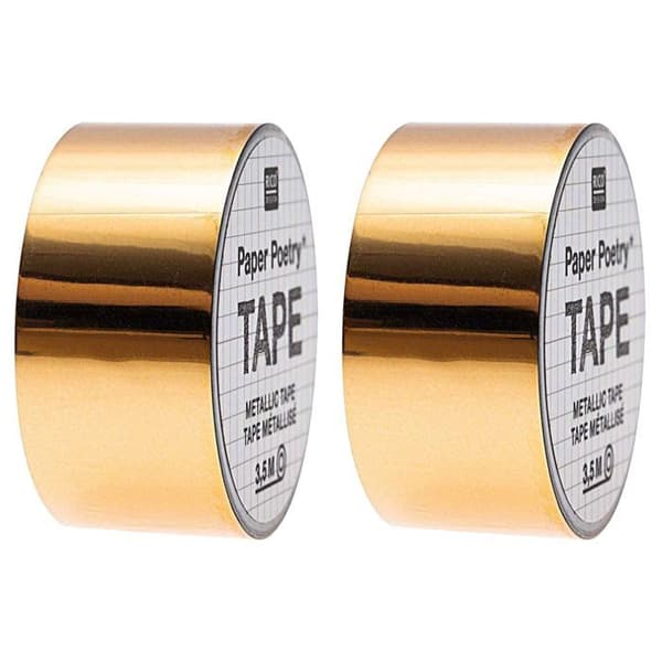 2 st gyllene spegelmaskeringsband 1,9 cm x 3,5 m