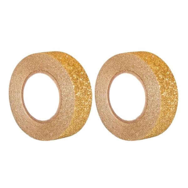 2 st glitterband 5 m x 1,5 cm - guld
