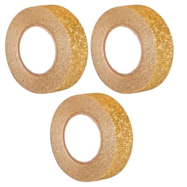 3 st glitterband 5 m x 1,5 cm - guld