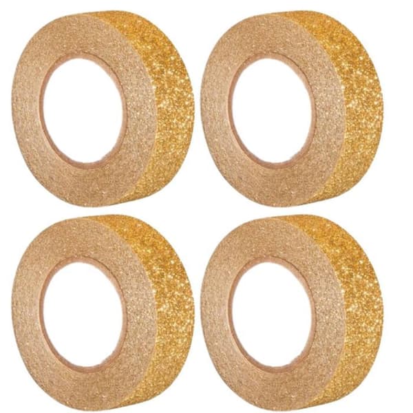 4 st glitterband 5 m x 1,5 cm - guld