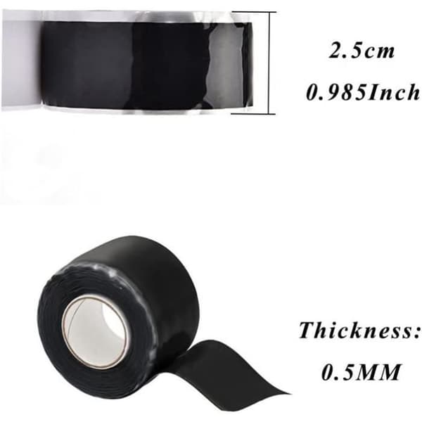 25mm X 3M silikontejp Vattentät reparationstejp Rörtätningstejp A960 självhäftande tejp