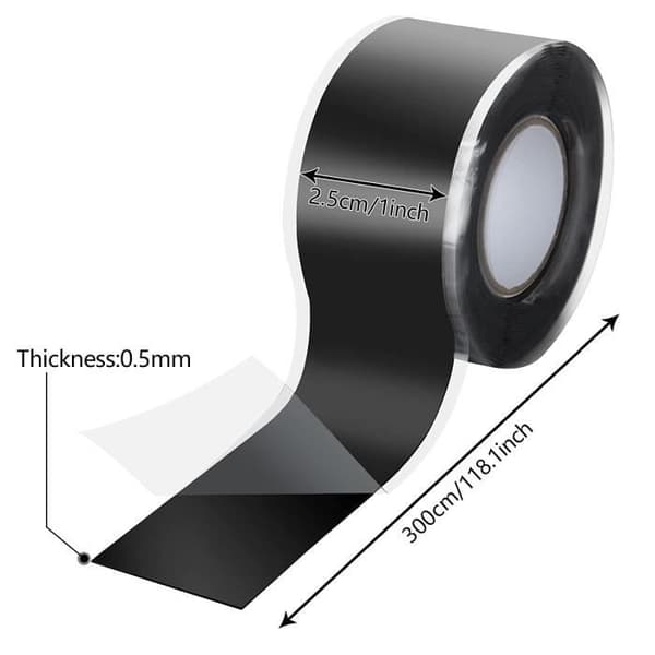 5 rullar självsamlande silikontejp 25MM x 3M självsmältande silikontejp Isolerande vattentät tejp för rör A672