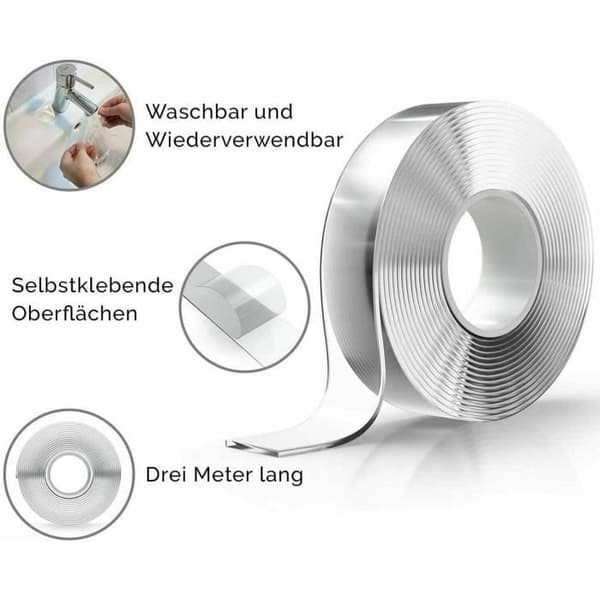 MAVURA dubbelhäftande tejp »MAGIC TAPE™ Premium Nano Tape dubbelhäftande tejp ultra stark dubbelhäftande tejp fa