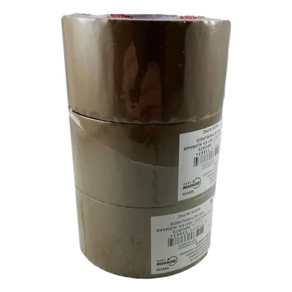 Lot 3 x stor rulle Havanna brun tejp 50M x 48mm kartongförpackning