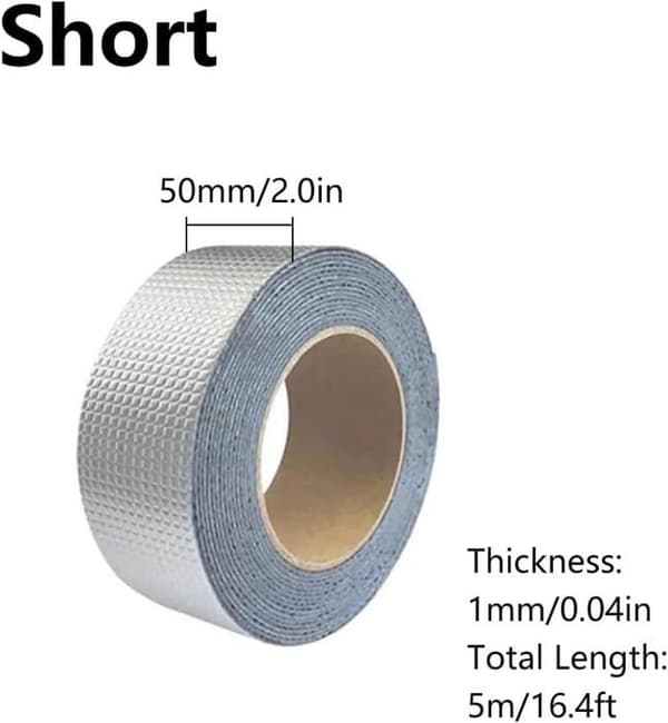 Klämmärke - Butyl - Aluminium - Vattentät - 5CM×5M - Temperaturbeständig