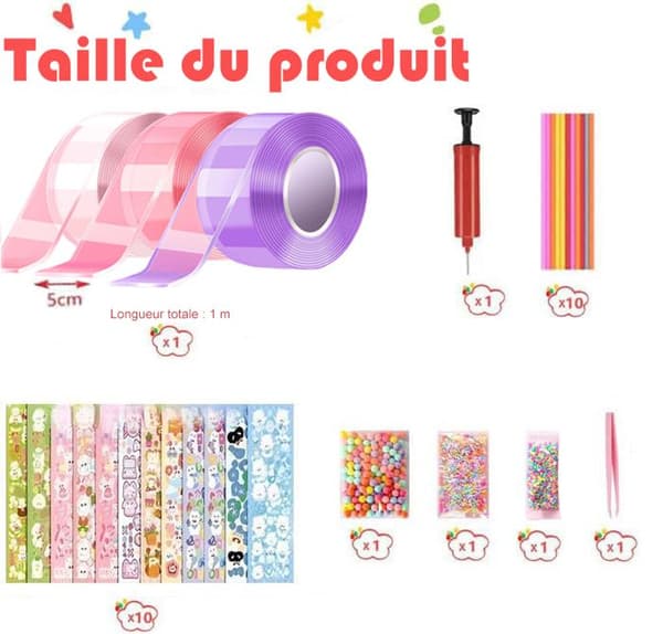 Nanohäftande tejpsats - Flerfärgad - 28st - Kreativ - DIY - Barn och vuxna