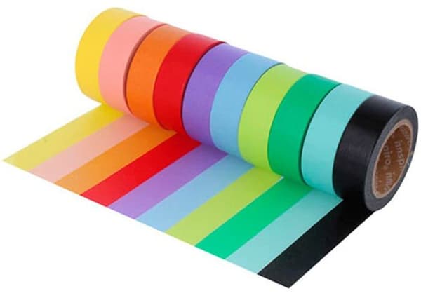 Maskeringstejp - maskeringstejp Innspiro - 17510 - Set med 10 maskeringstejp Washi-tejper, basic smooth serie