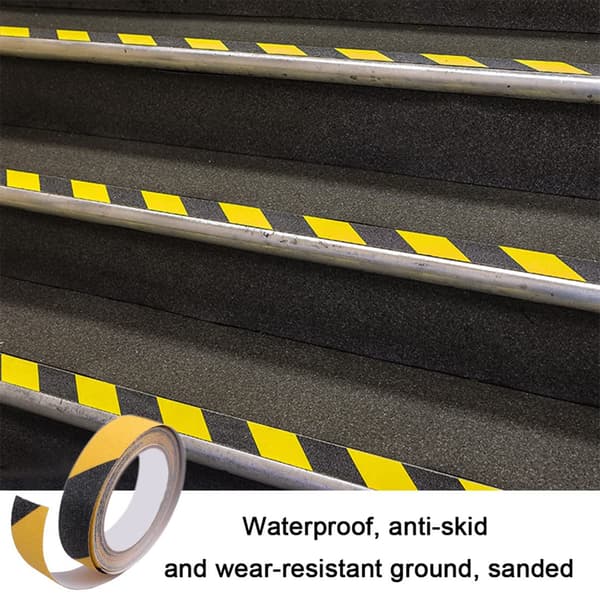 INF Anti-slip tape Sort & Gul - 5cm x 5m - For øget sikkerhed