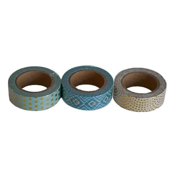 3 st maskeringstejper 10 m - Mintguld
