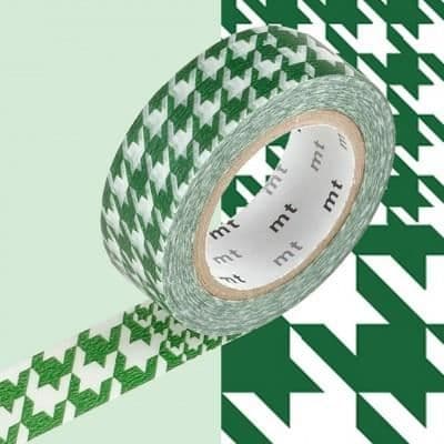 Maskeringstejp MT Deco Houndstooth Green