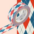 Miniatyrbild 1 av 2: Maskeringstejp - ORIGINAL - Arlekin röd &amp; blå - 15 mm - Washipapper - Återpositionerbar
