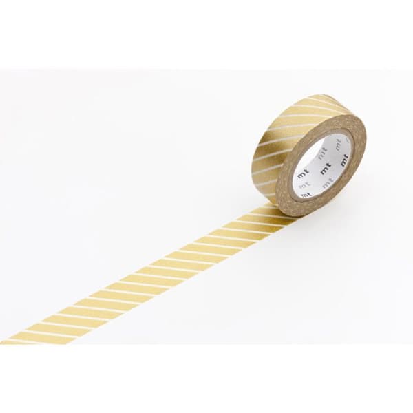 Gyllene randig maskeringstejp - 1,5 cm x 7 m