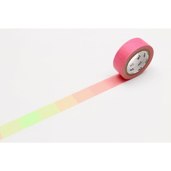 Maskeringstejp gradient neon rosa och grönt - 1,5 cm x 7 m