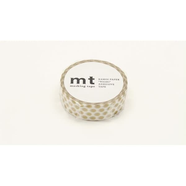 Polka dot maskeringstejp - Guld - 1,5 cm x 7 m