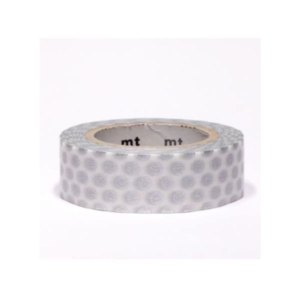 Polka dot maskeringstejp - Silver - 1,5 cm x 7 m