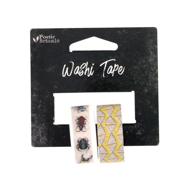 Washi-tejp - MegaCrea DIY - Poetisk botanisk - 1,5 cm - 2 rullar - Flerfärgad