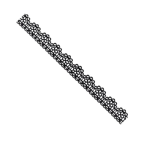 Dekorativt tejp 1,5 cm x 1 m svart spets