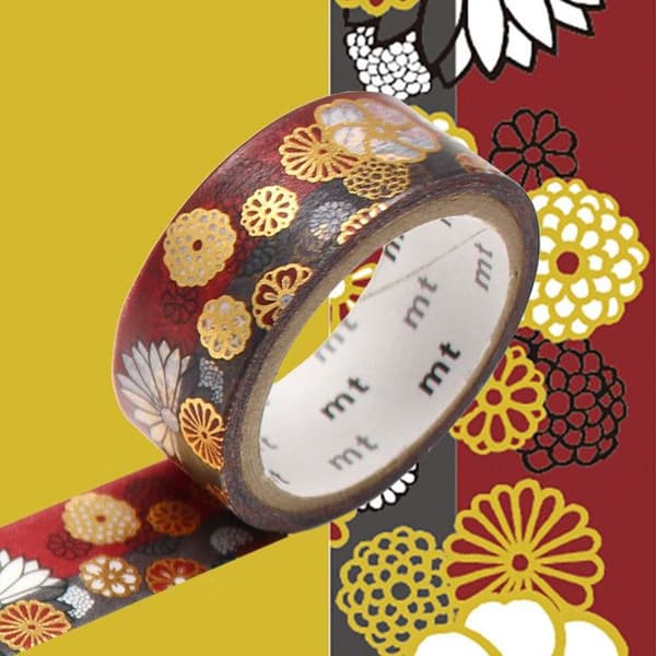Maskeringstejp MT Sousou Fleurs tradi dorure / kinrandonsu