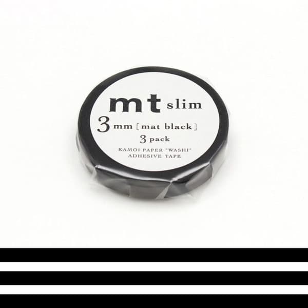 Maskeringstejp MT Slim 3mm Svart 3 stycken