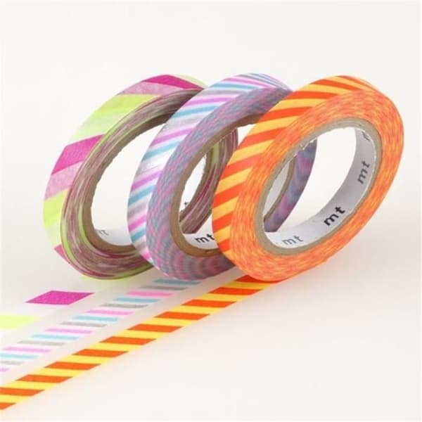 Maskeringstejp - Twist Cord B - Set med 3 Rullar - 6mm x 10m - Färgade Hachurer - Återanvändbar