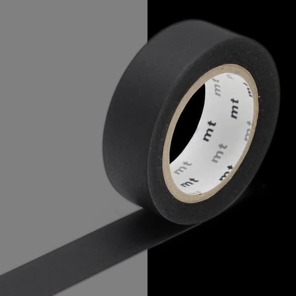 Maskeringstejp - MT - Uni svart matt - 1,5 cm - Mixad - Svart färg