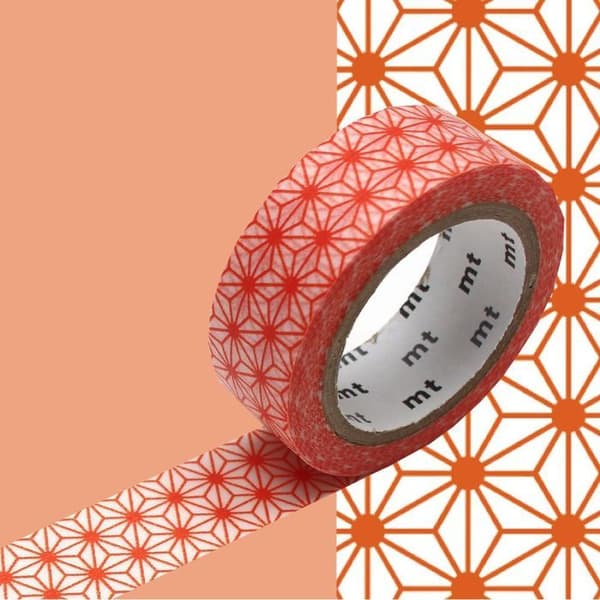 Maskeringstejp - MT - stjärna asanoha - orange - Papper - 1 styck