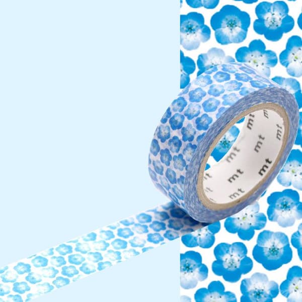 Maskeringstejp MT EX nemophila blommor Blå