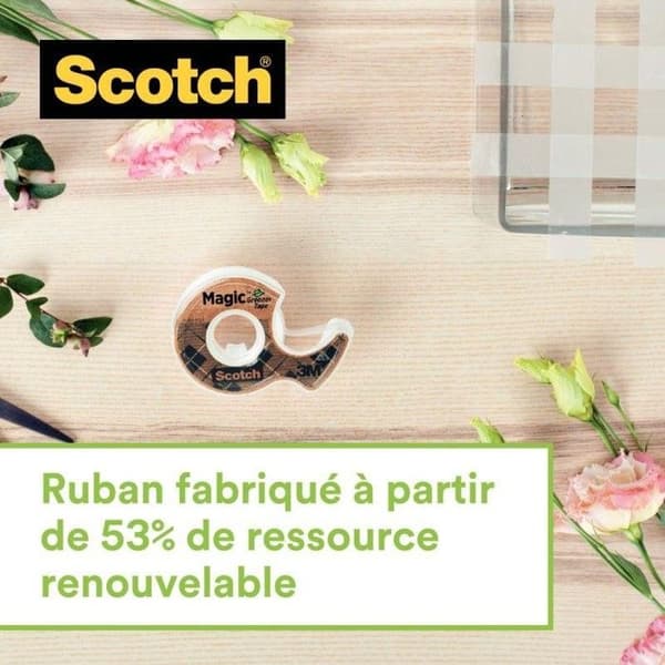 Scotch C38 + Scotch Magic 900 Greener Choice dispenser med kontorstejp (3 rullar) 19 mm x 33 m svart dispenser